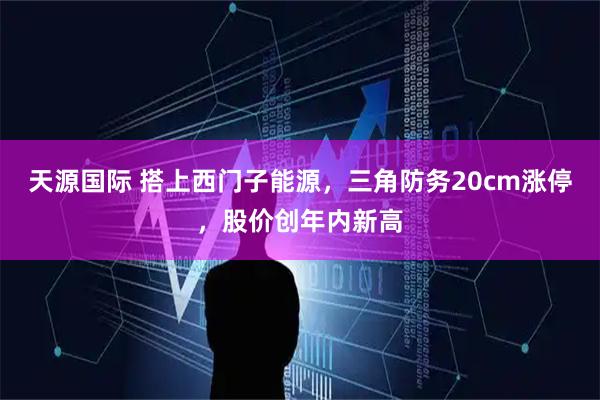 天源国际 搭上西门子能源，三角防务20cm涨停，股价创年内新高